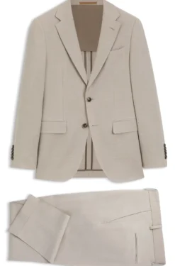Two-piece slim-fit suit in wool and silk