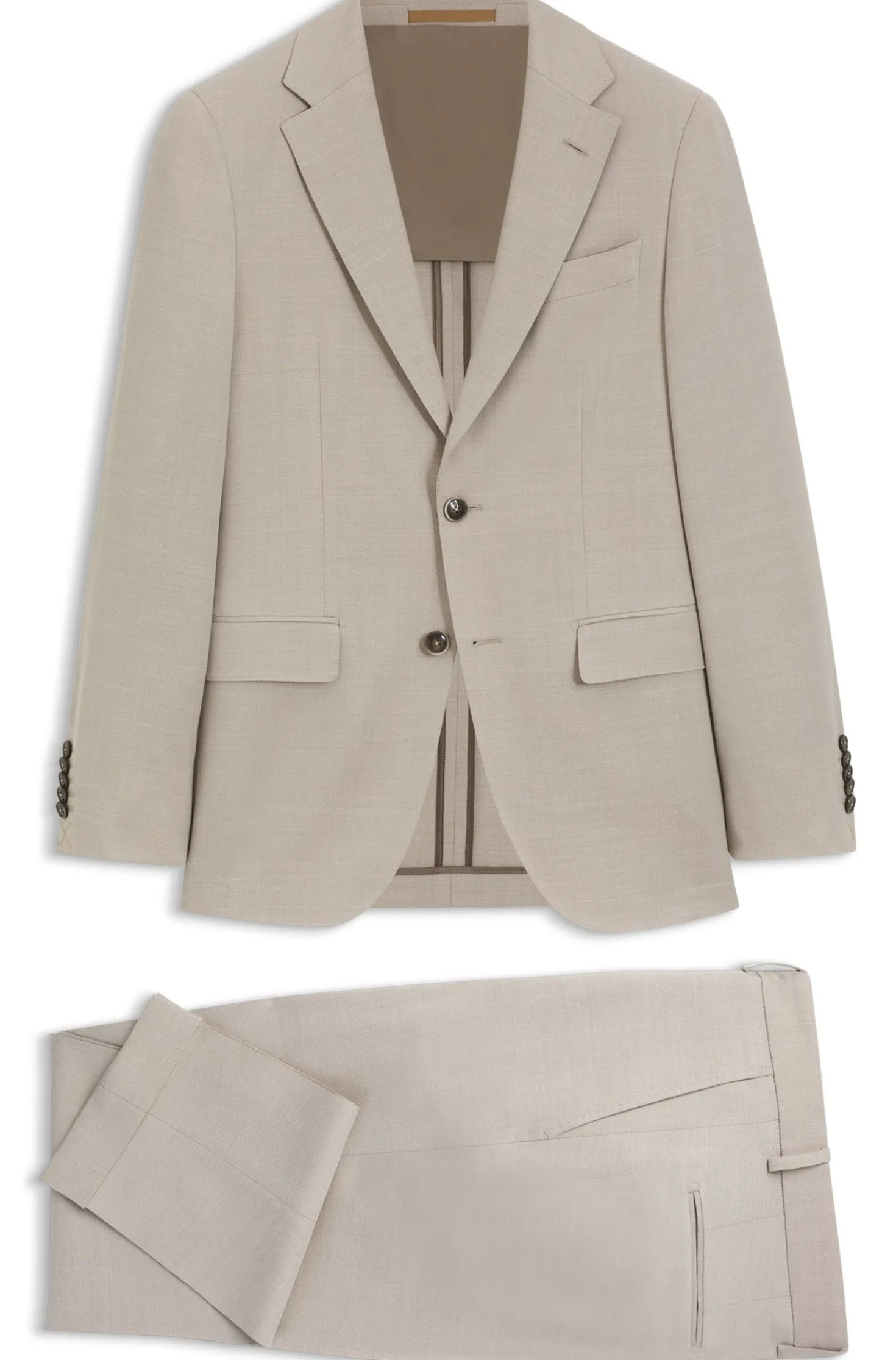 Two-piece slim-fit suit in wool and silk