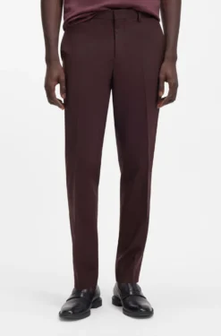 Two-piece slim-fit suit in wool-blend poplin