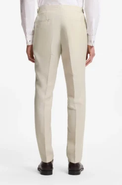 Two-piece slim-fit tuxedo suit in virgin wool and linen