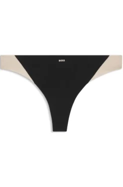 Two-tone thong in stretch jersey