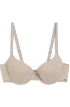 Underwire bra in microfibre with lace inserts