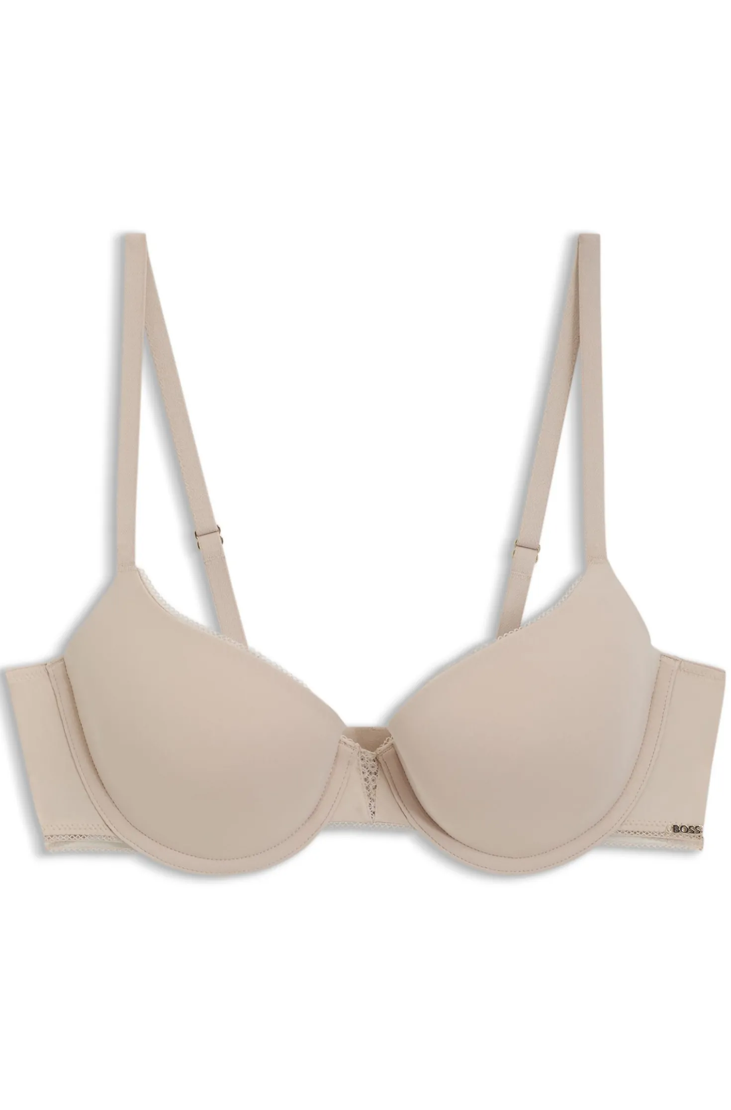 Underwire bra in microfibre with lace inserts