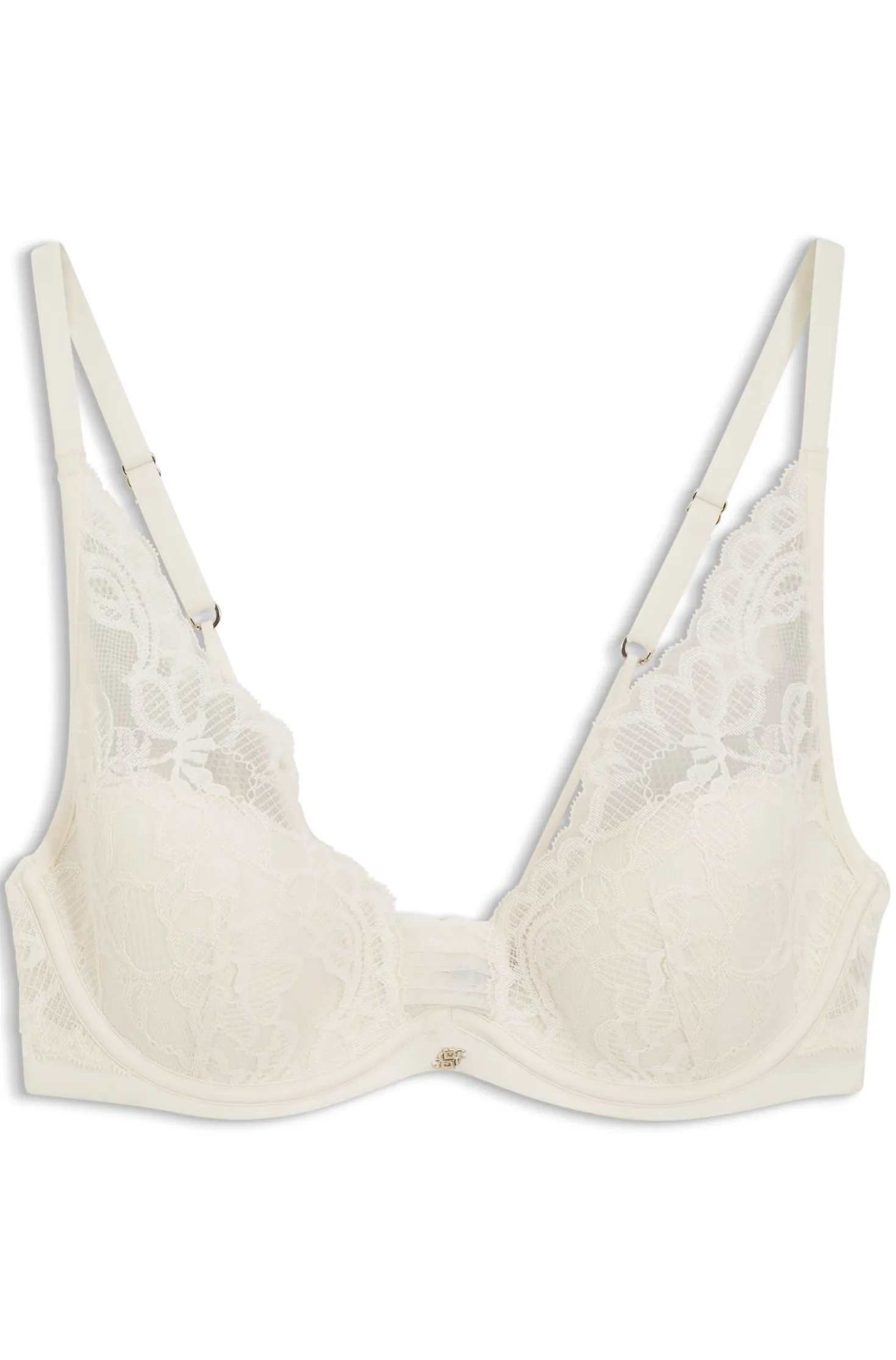 Underwire bra with lace trims
