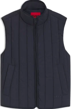 Vertical-quilted gilet with logo detail