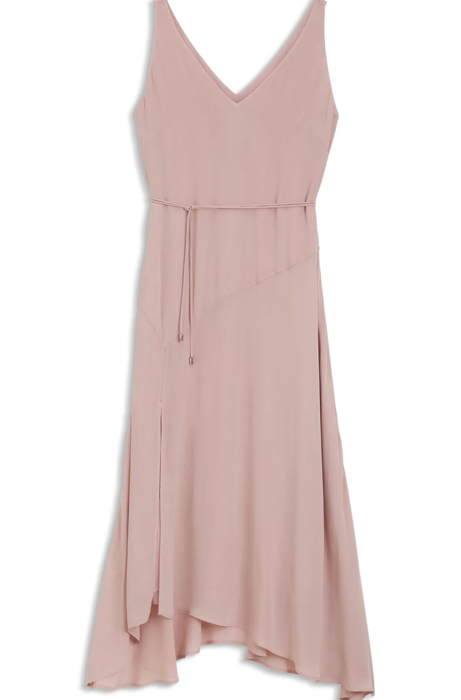 V-neck slip dress in crepe de chine