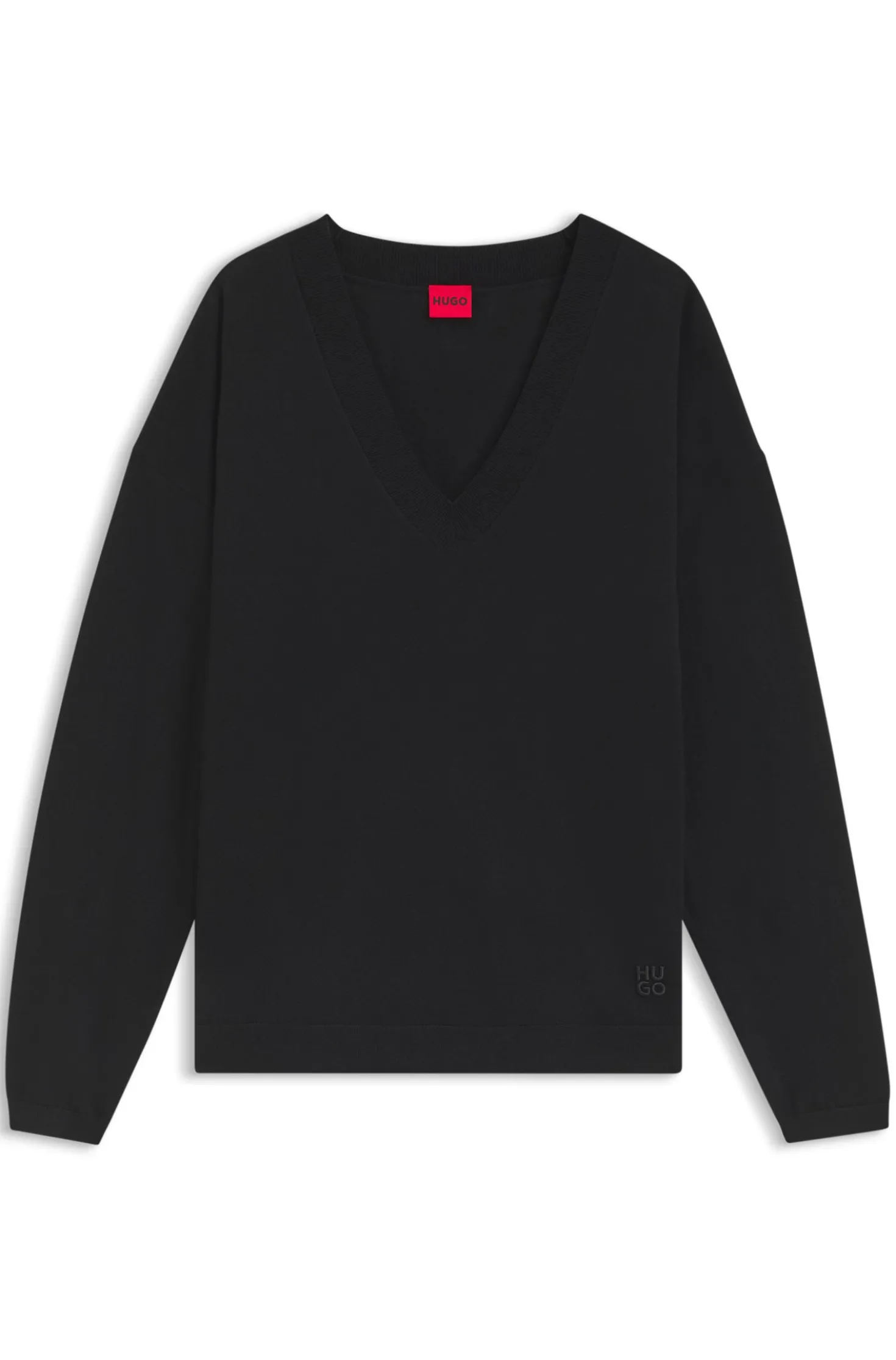 V-neck sweater in a wool blend with cashmere