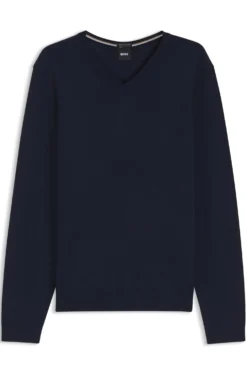 V-neck sweater in extra-fine merino wool