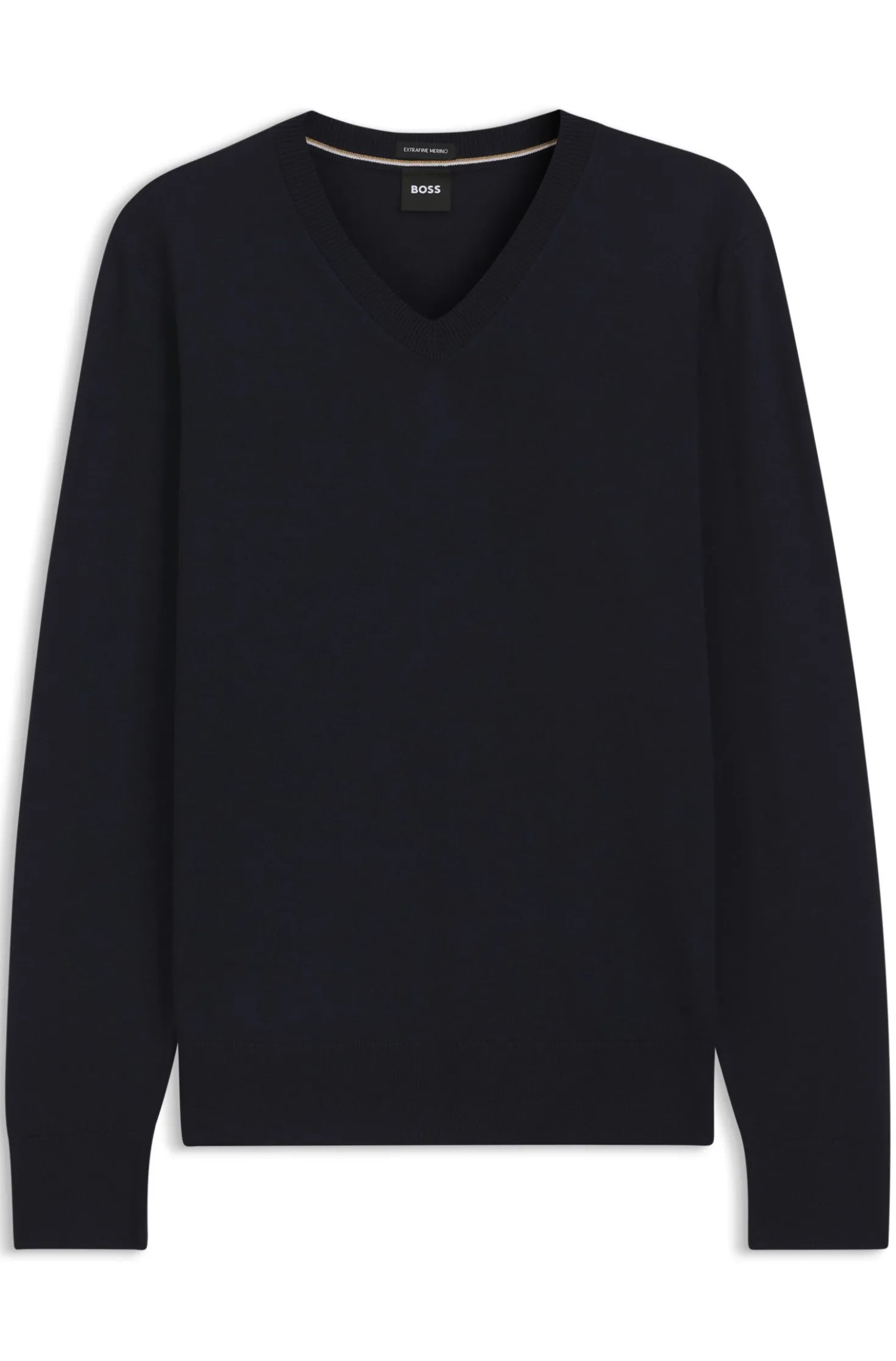 V-neck sweater in extra-fine merino wool
