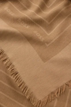 Voile scarf with logo print