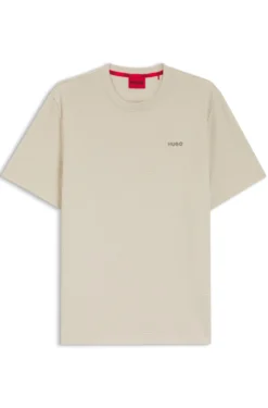Waffle-structured pyjama T-shirt with embroidered logo