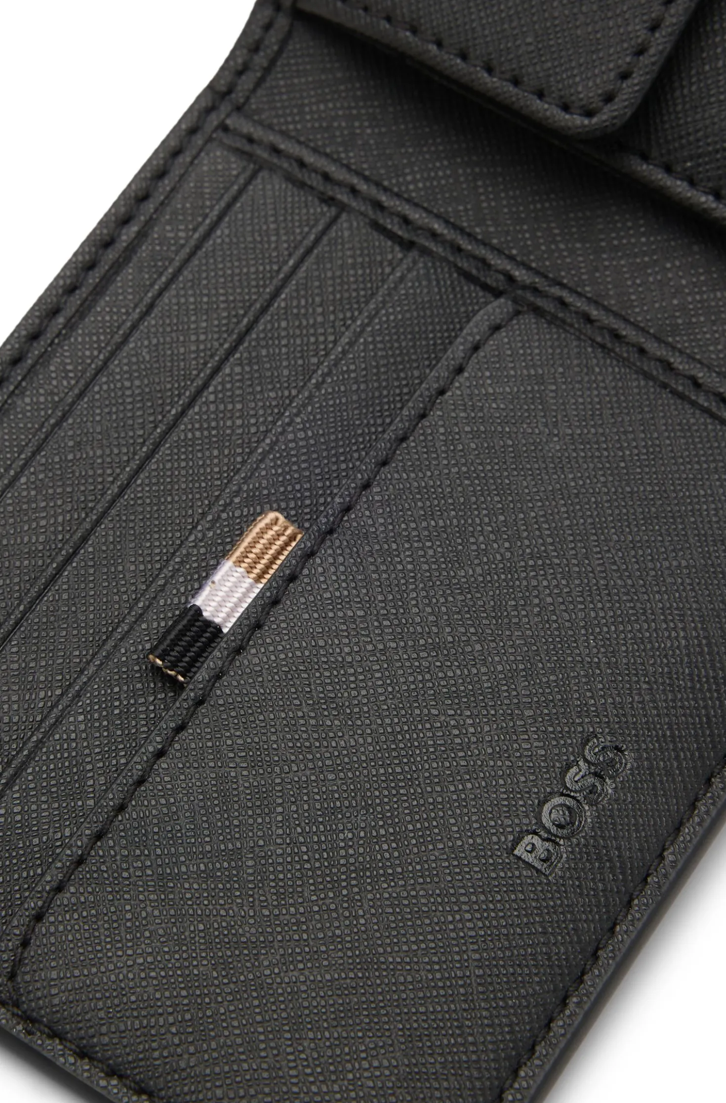 Wallet with silver-foil logo