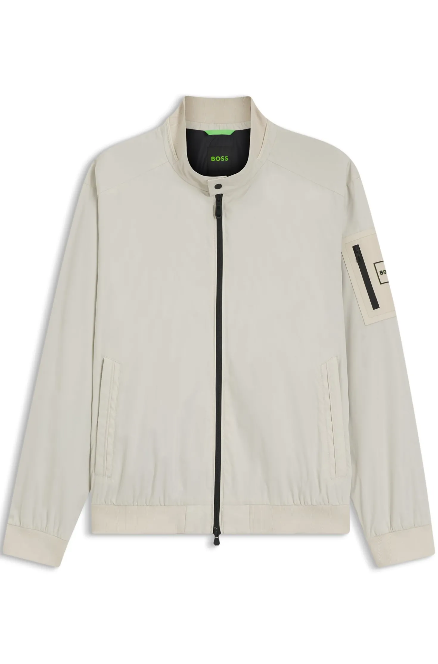 Water-repellent blouson jacket with double piping