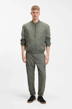 Water-repellent bomber jacket in soft-touch fabric