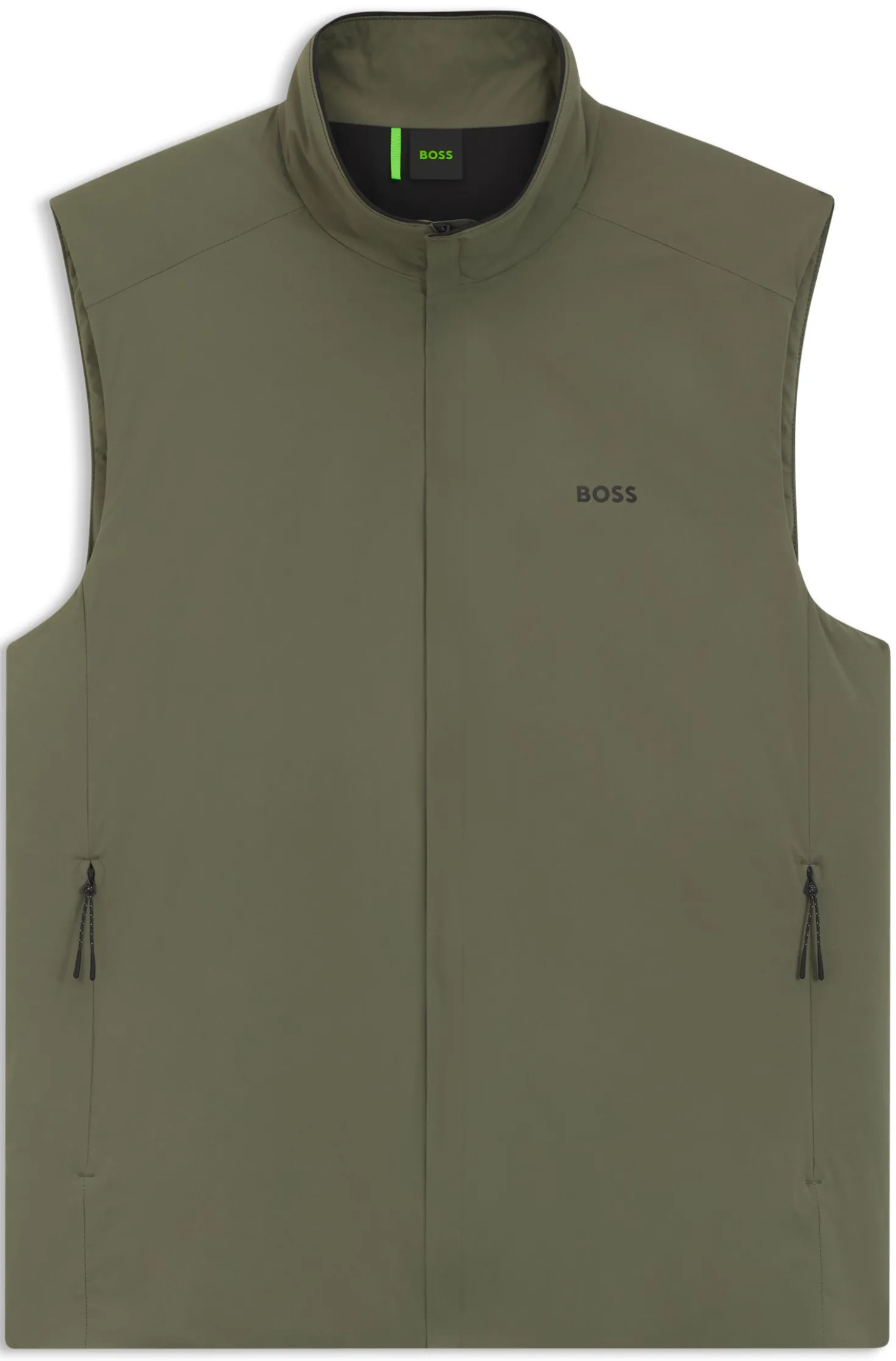 Water-repellent gilet in stretch fabric with logo detail