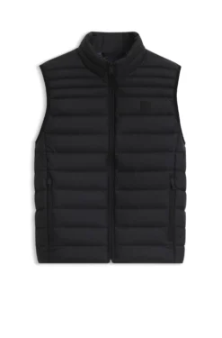 Water-repellent gilet with logo patch