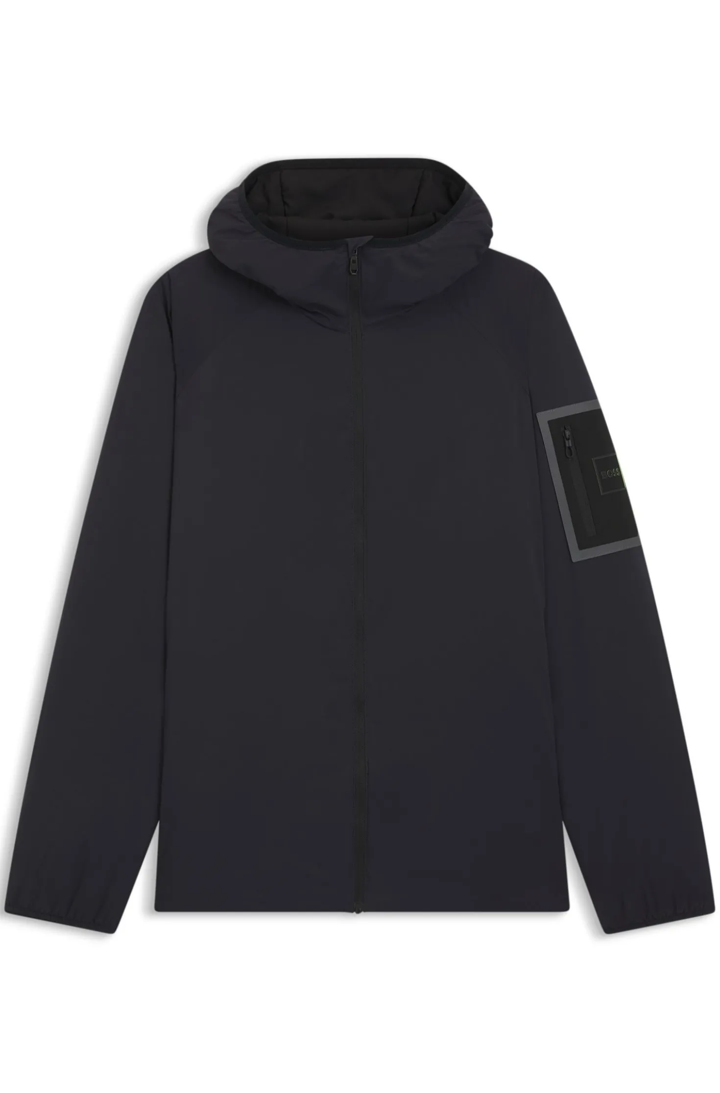 Water-repellent jacket with adjustable hem