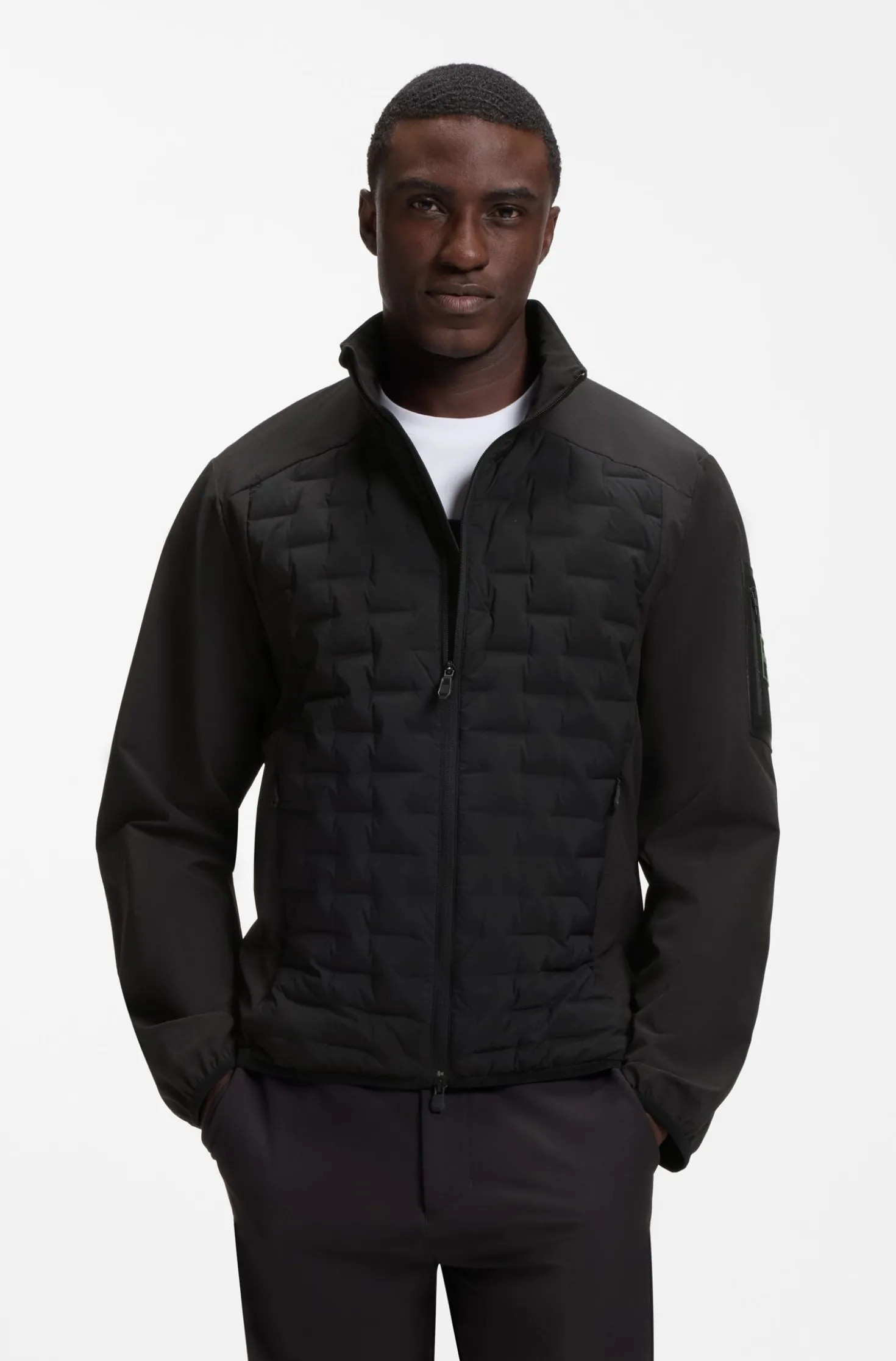 Water-repellent jacket with certified down filling