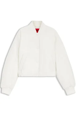 Water-repellent jacket with chiffon overlay