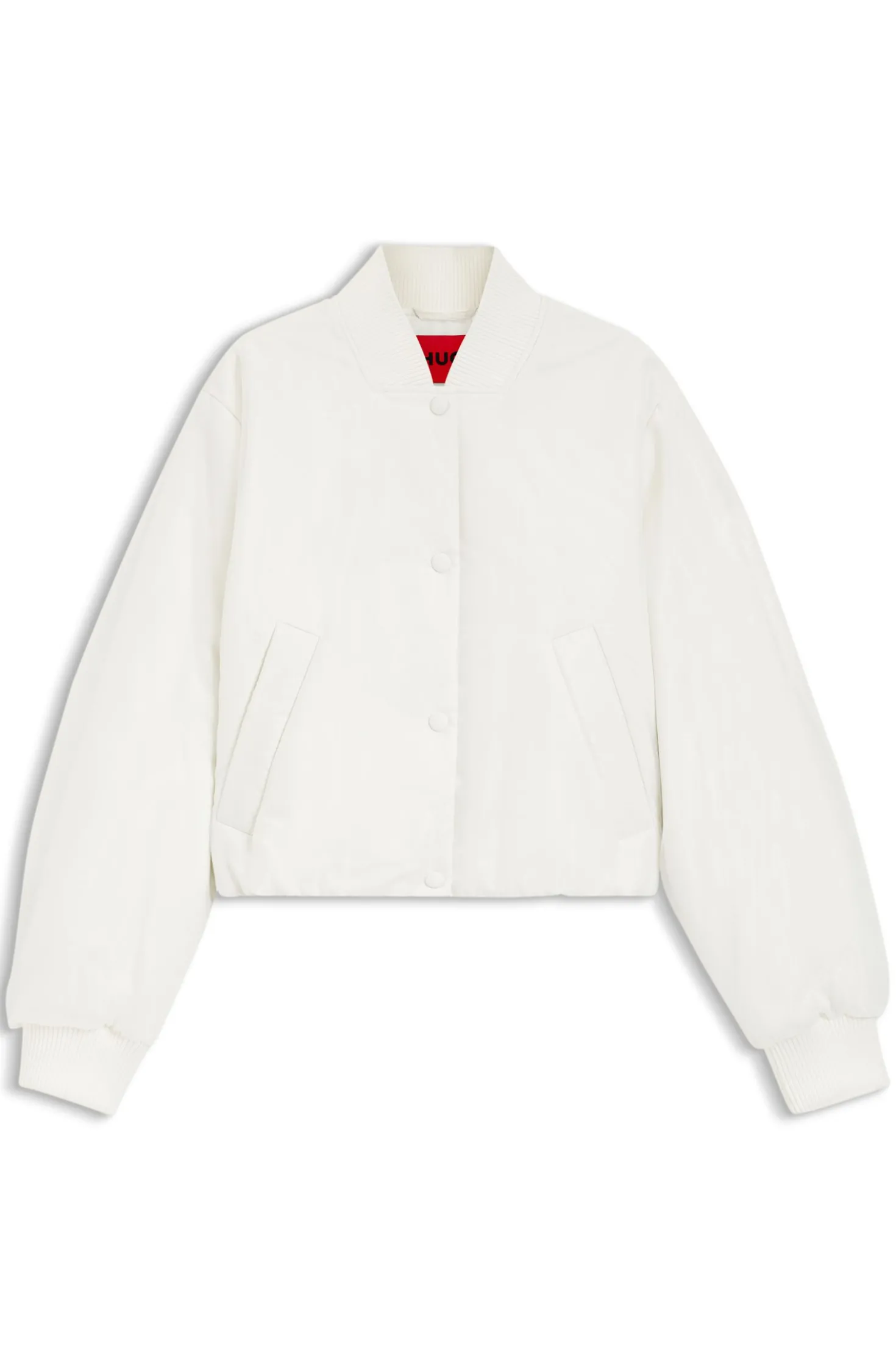 Water-repellent jacket with chiffon overlay