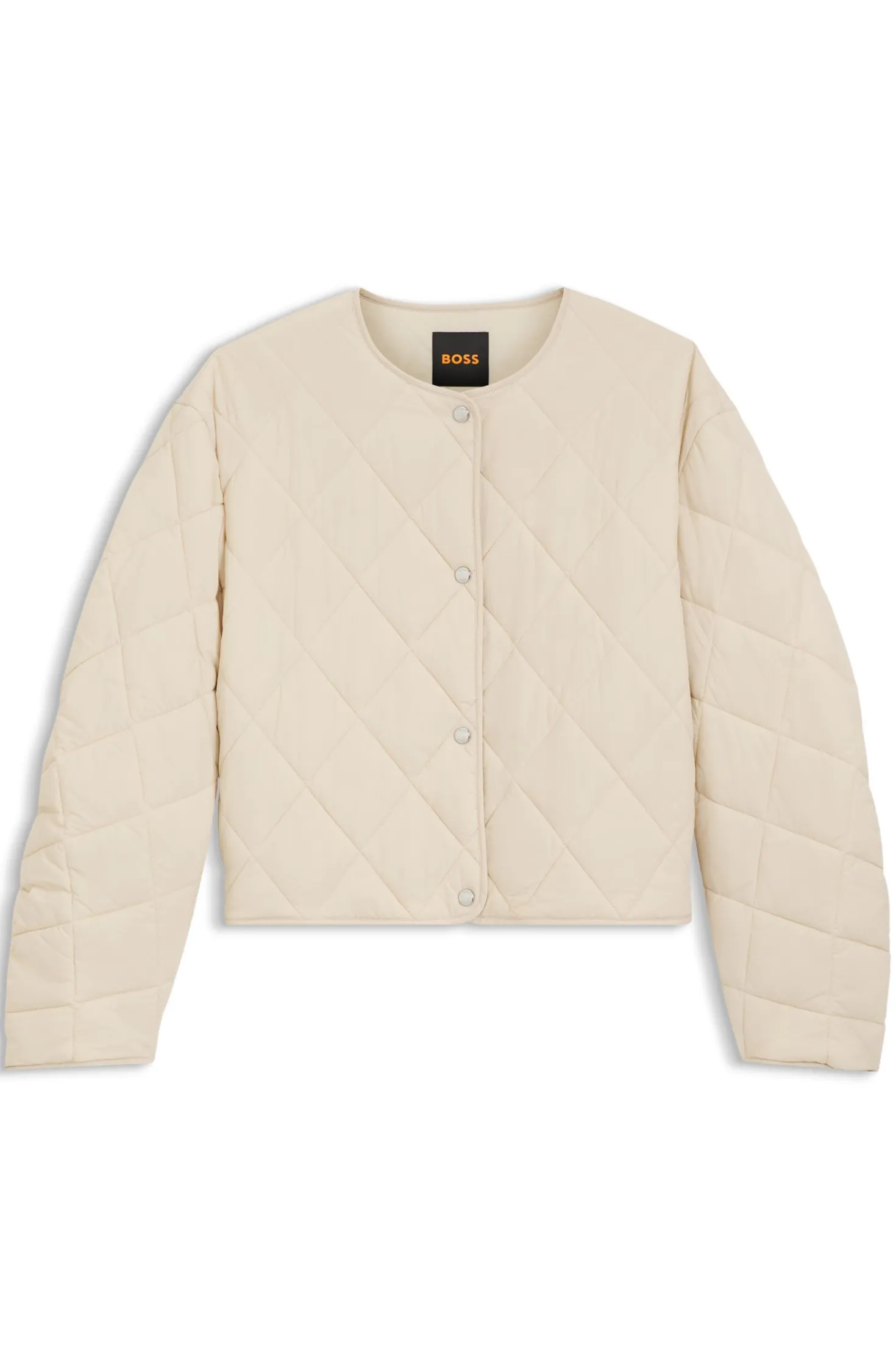 Water-repellent jacket with diamond quilting