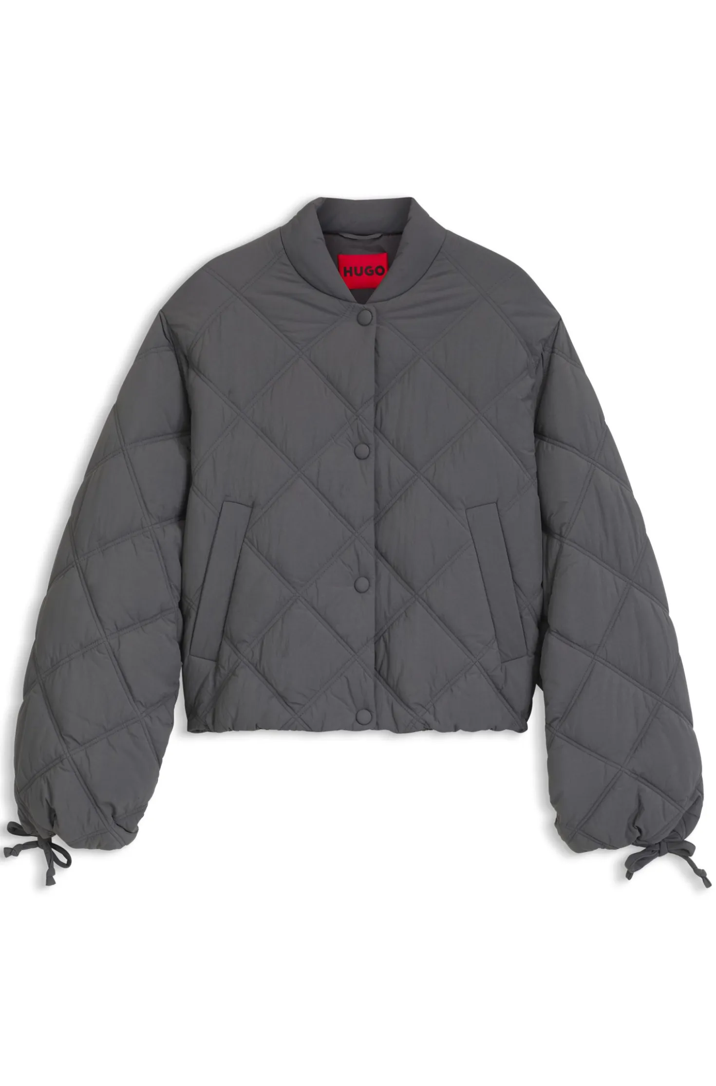 Water-repellent jacket with diamond quilting