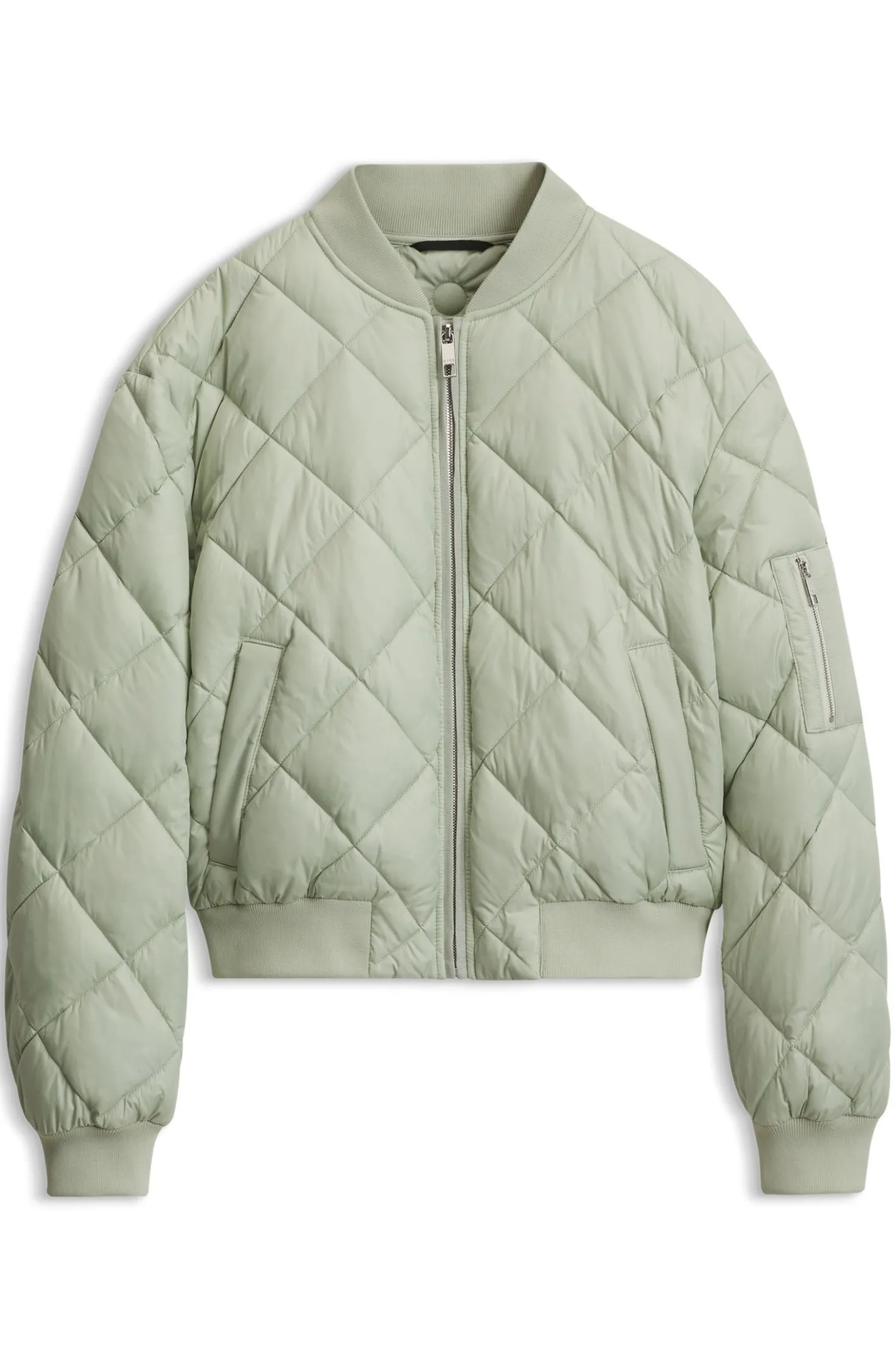 Water-repellent jacket with diamond quilting