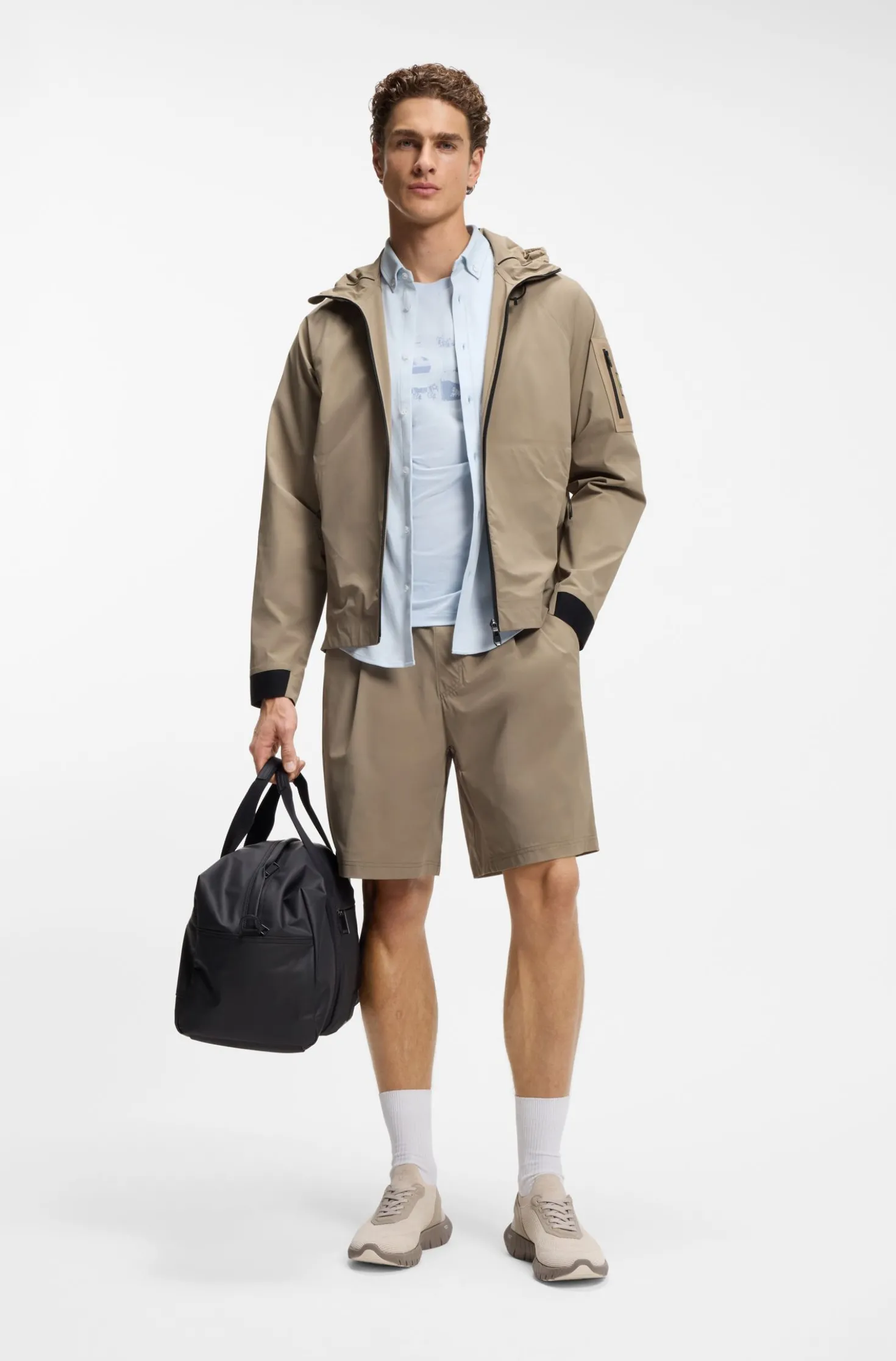 Water-repellent jacket with micro-waffle structure