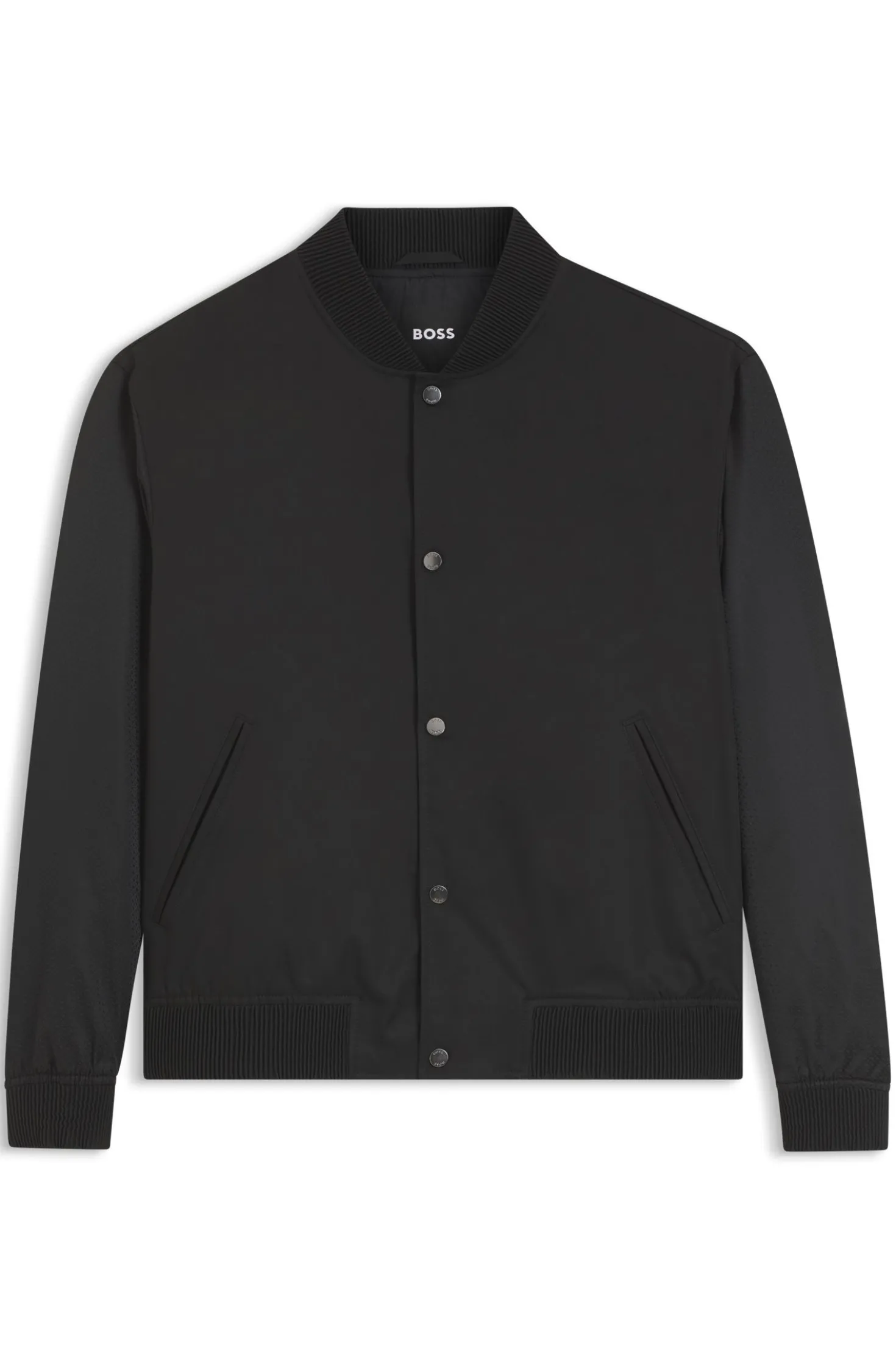 Water-repellent jacket with monogram-pattern sleeves