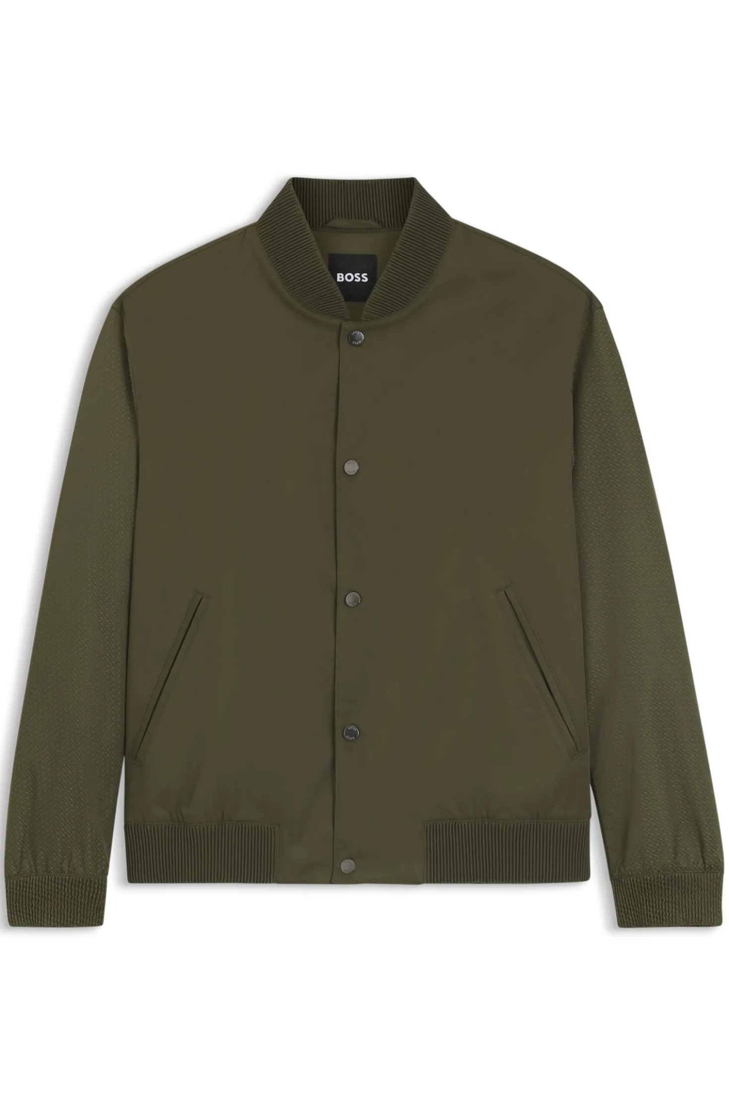 Water-repellent jacket with monogram-pattern sleeves