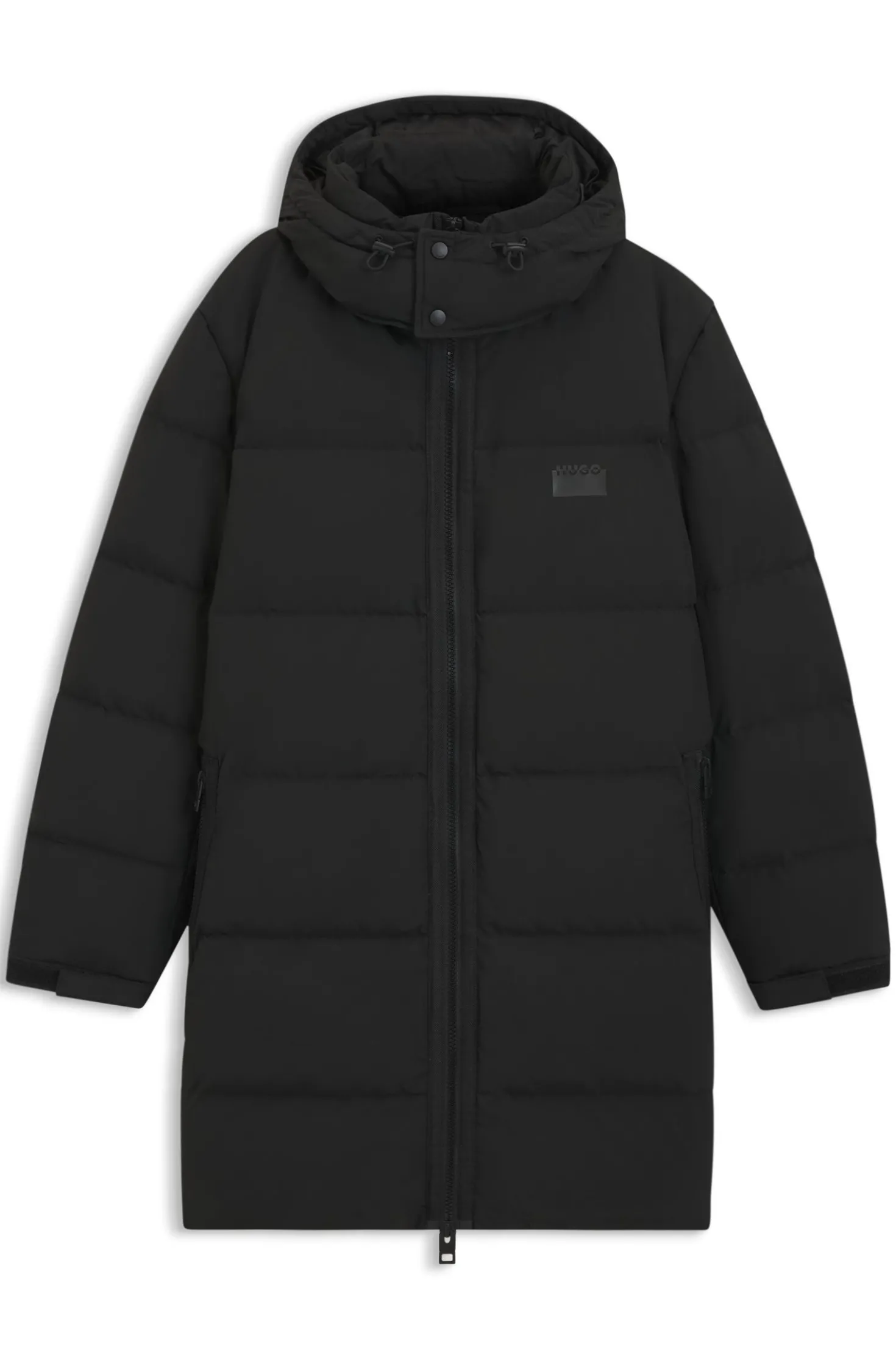 Water-repellent puffer coat with down filling
