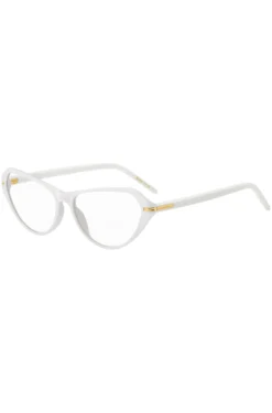 White-acetate optical frames with gold-tone hardware