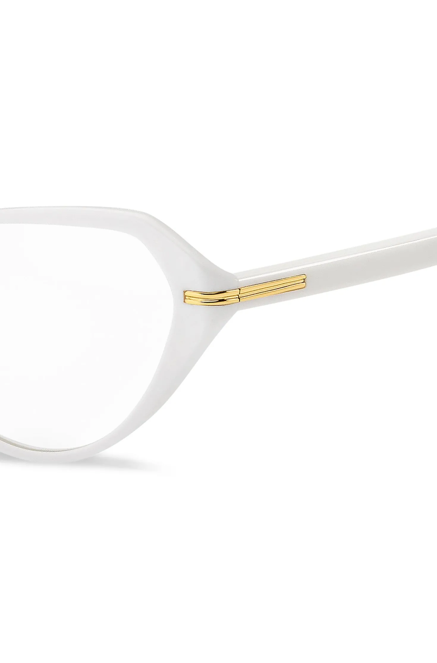 White-acetate optical frames with gold-tone hardware