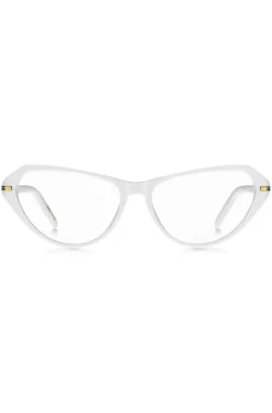 White-acetate optical frames with gold-tone hardware