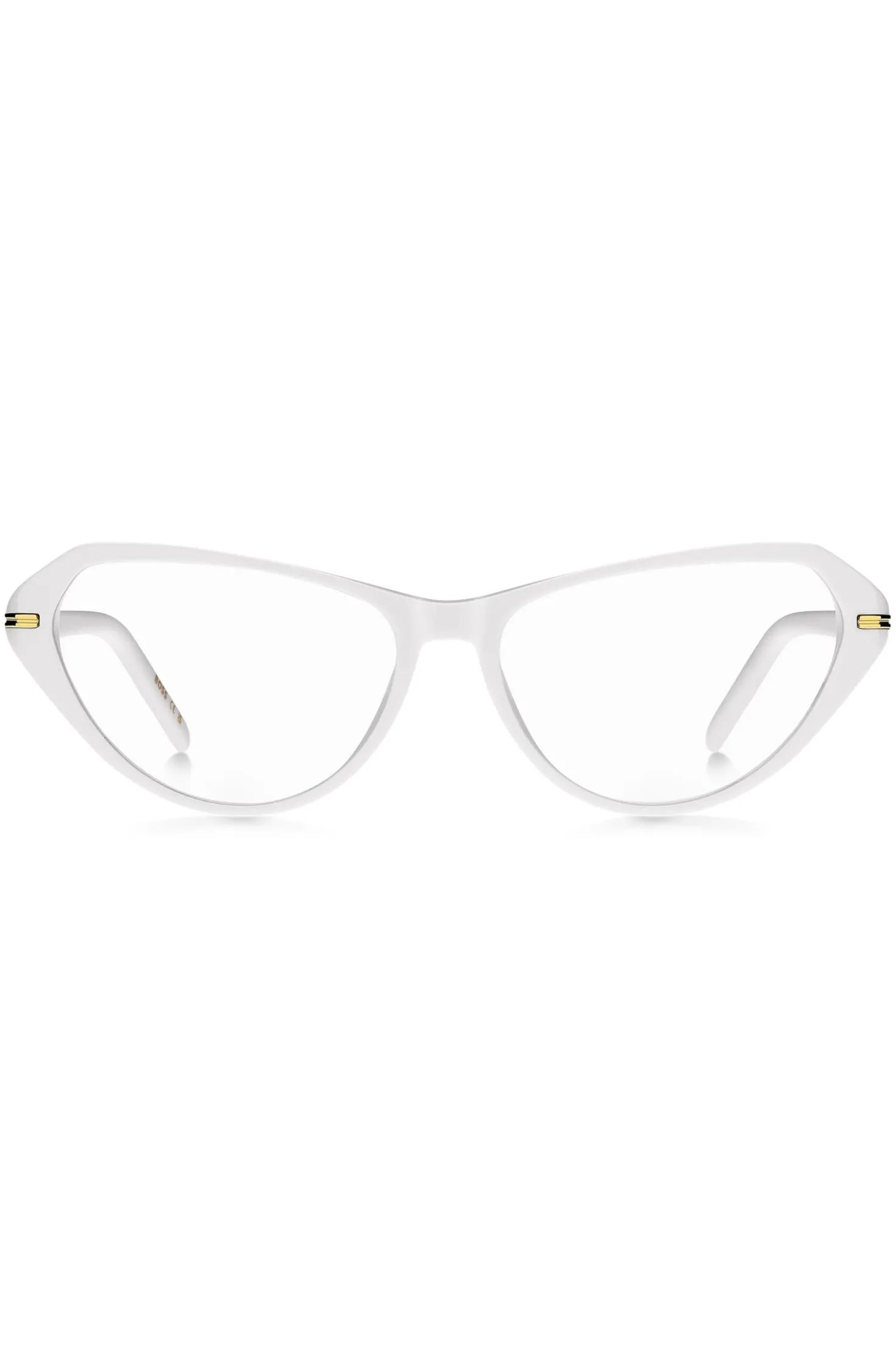 White-acetate optical frames with gold-tone hardware