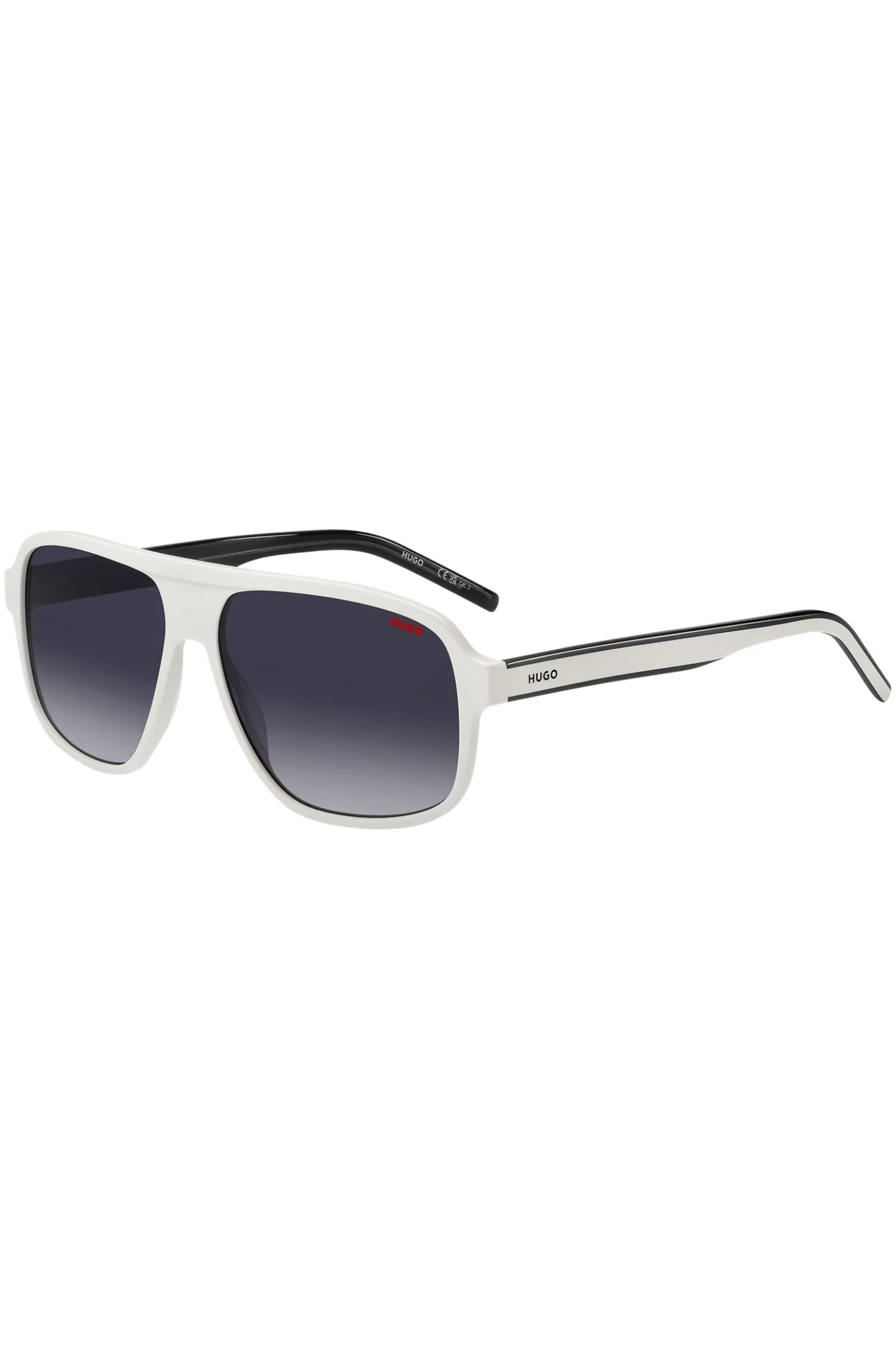 White-acetate sunglasses with layered temples