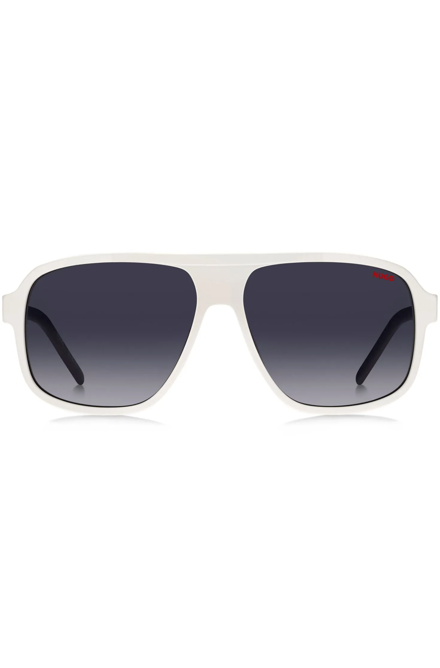 White-acetate sunglasses with layered temples