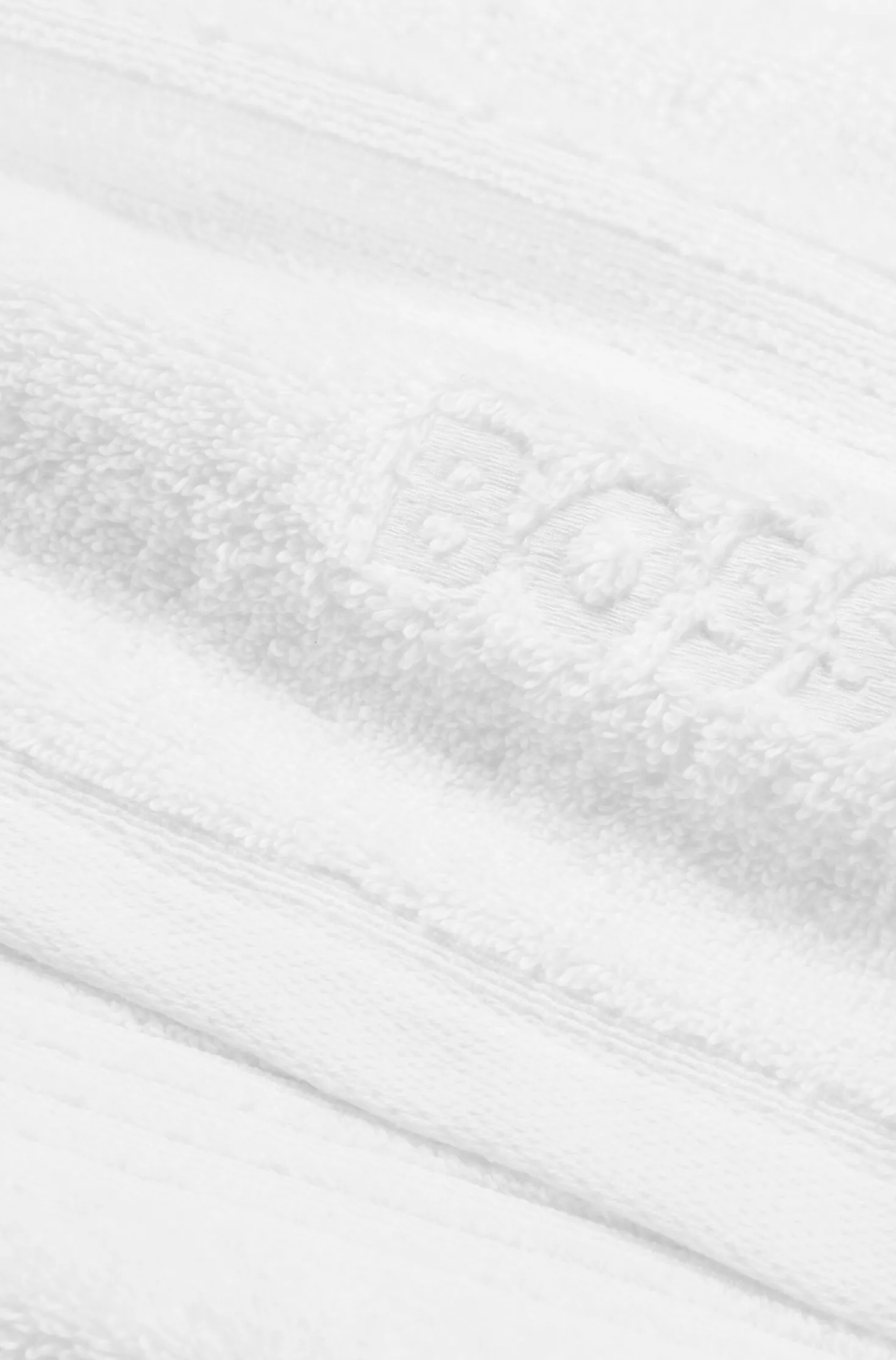 White cotton bath sheet with tonal embroidered logo