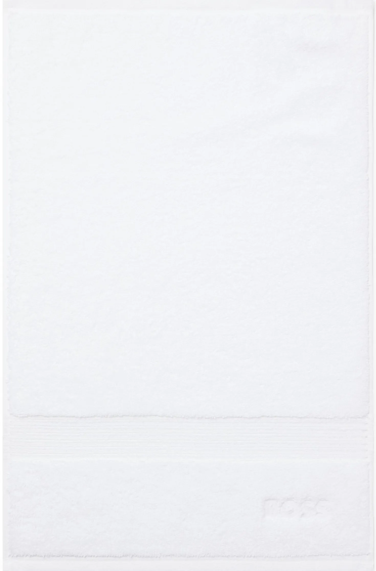 White cotton guest towel with embroidered logo