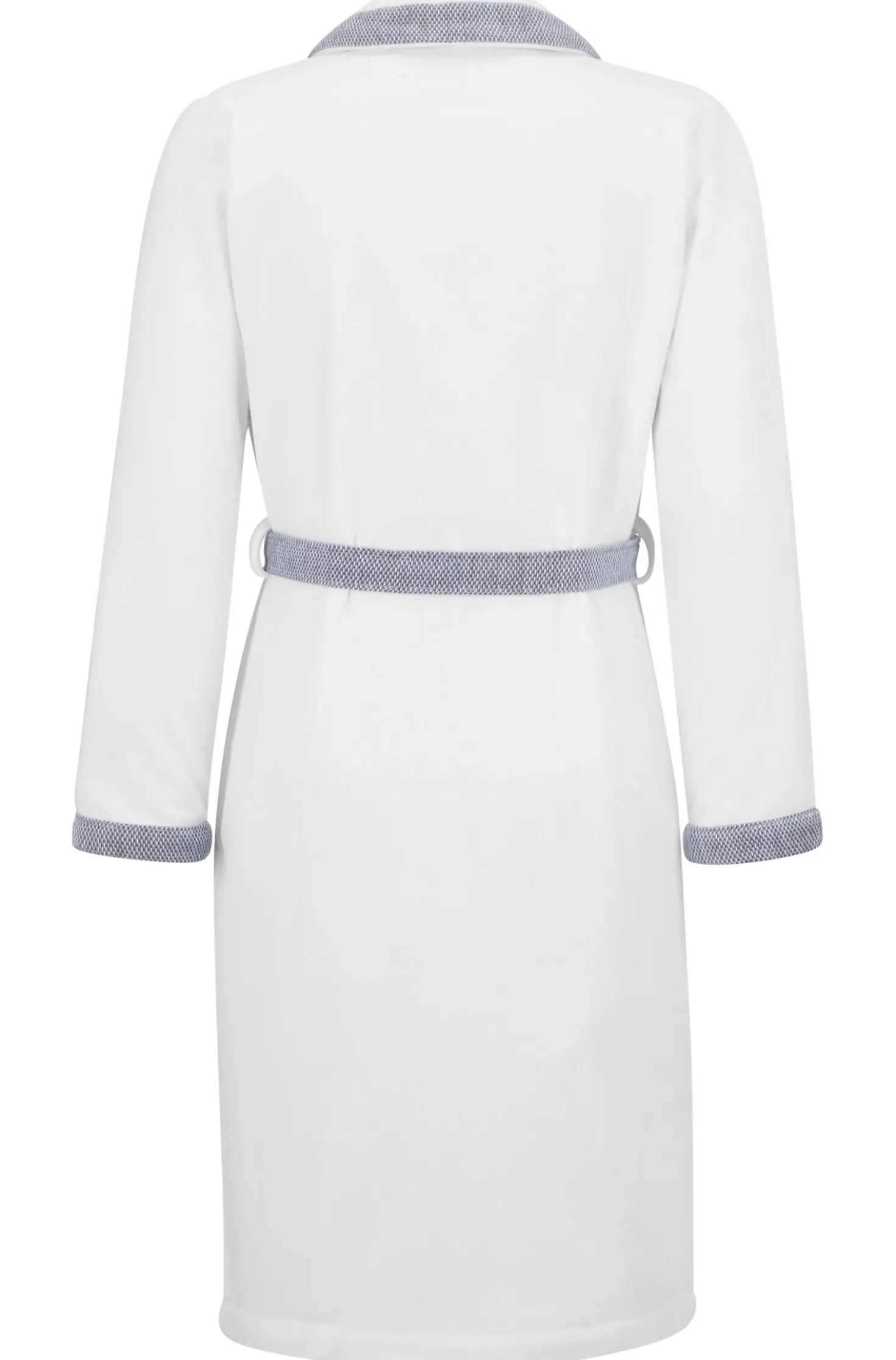 White cotton-velvet dressing gown with embroidered logo
