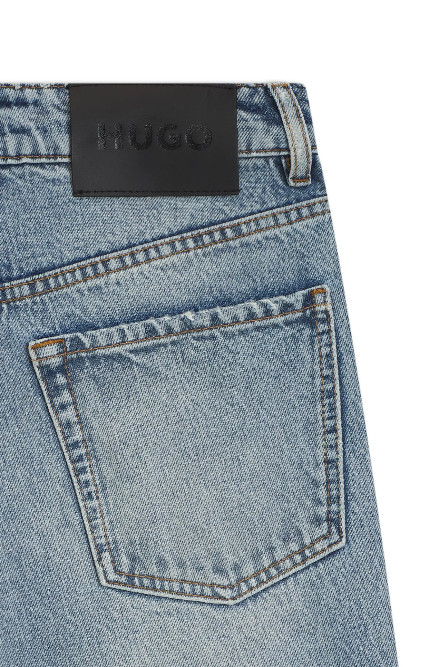 Wide-leg jeans in blue cotton denim