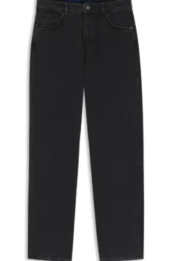 Wide-leg loose-fit jeans in black cotton