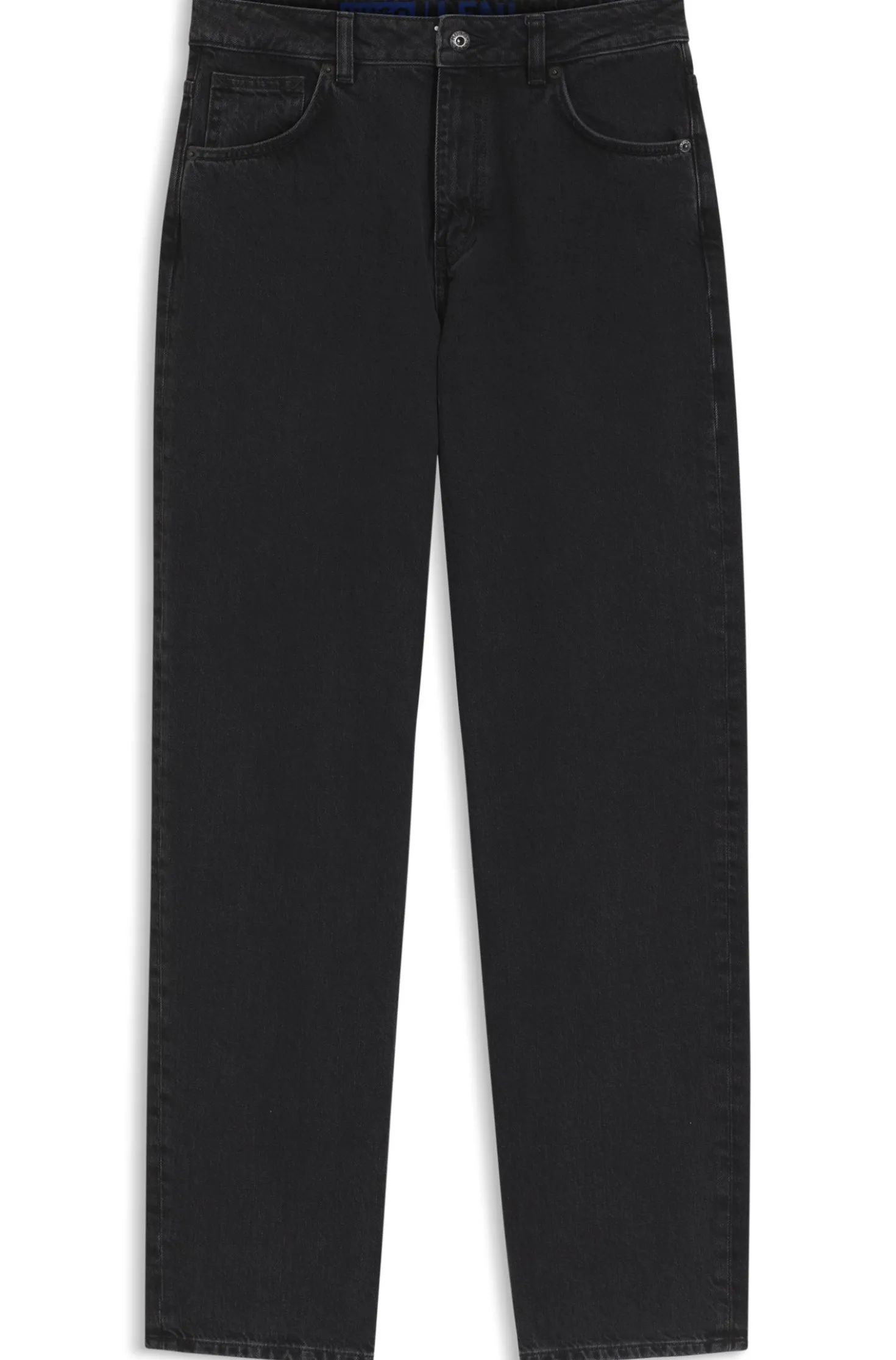 Wide-leg loose-fit jeans in black cotton