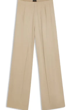 Wide-leg regular-fit trousers with box pleats