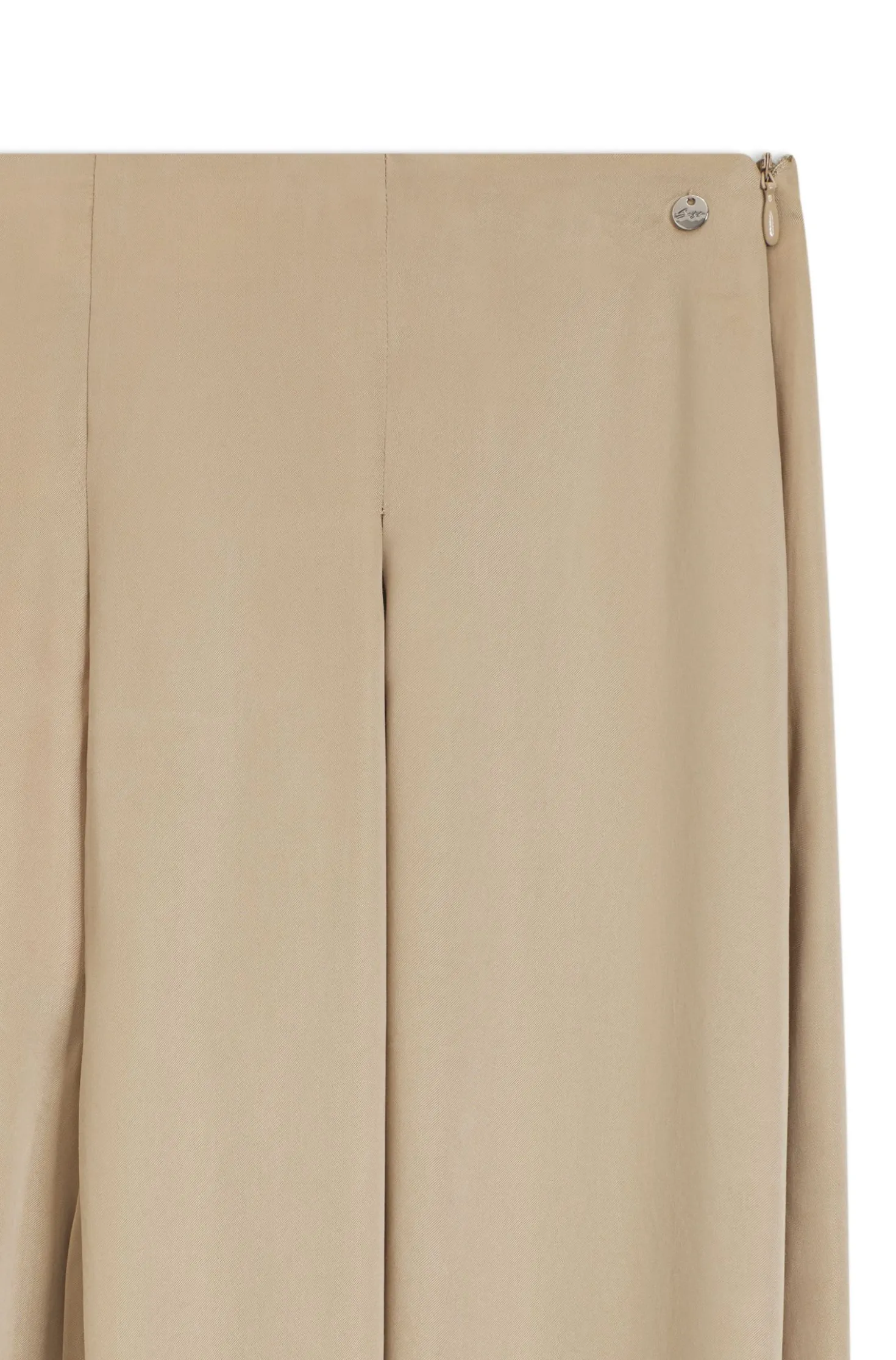 Wide-leg regular-fit trousers with box pleats