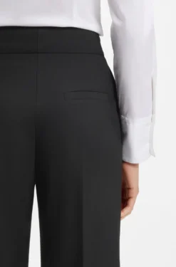 Wide-leg regular-fit trousers in stretch fabric