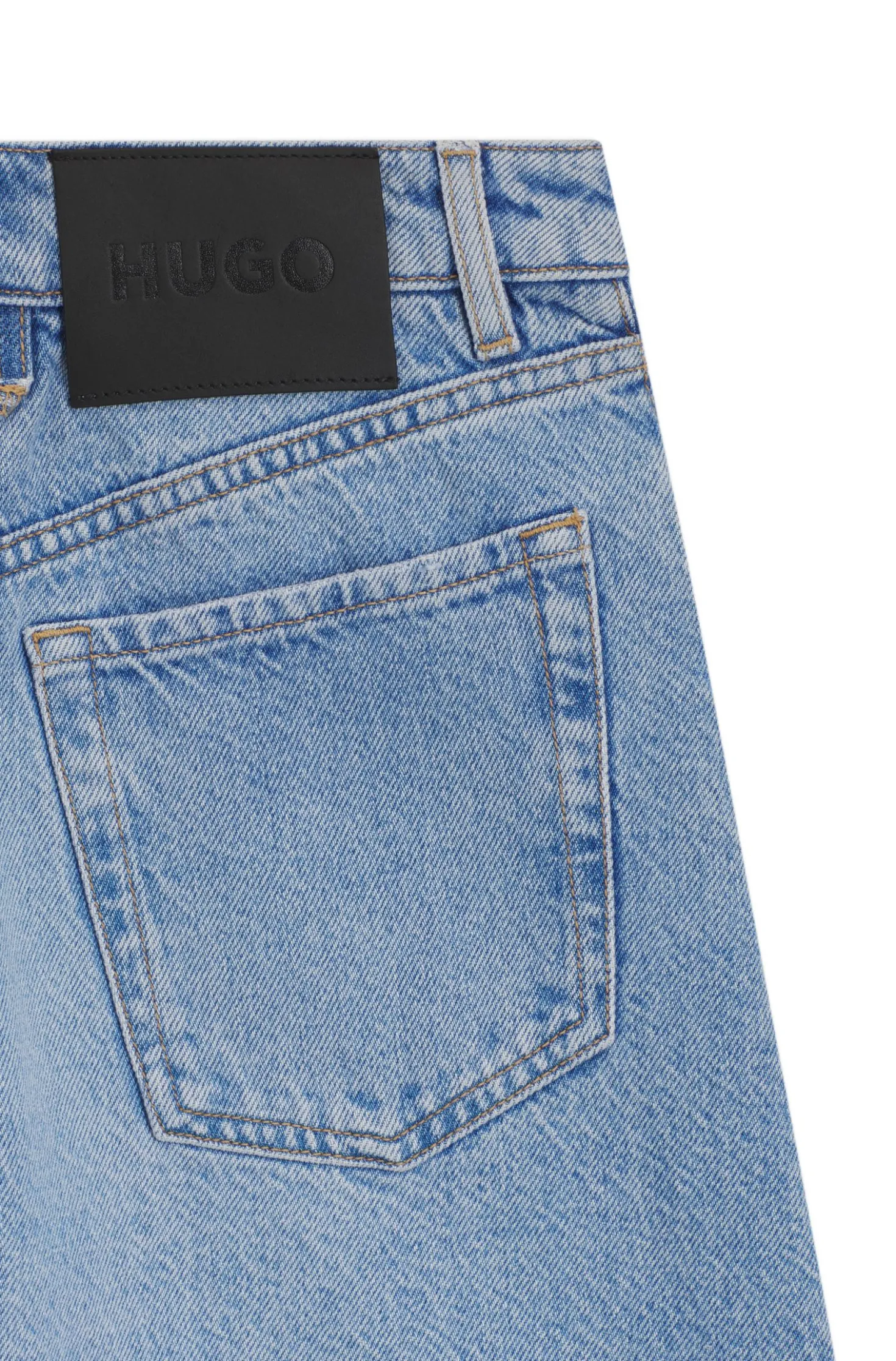 Wide-leg shorts in bright-blue denim