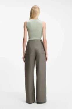 Wide-leg trousers in cotton denim