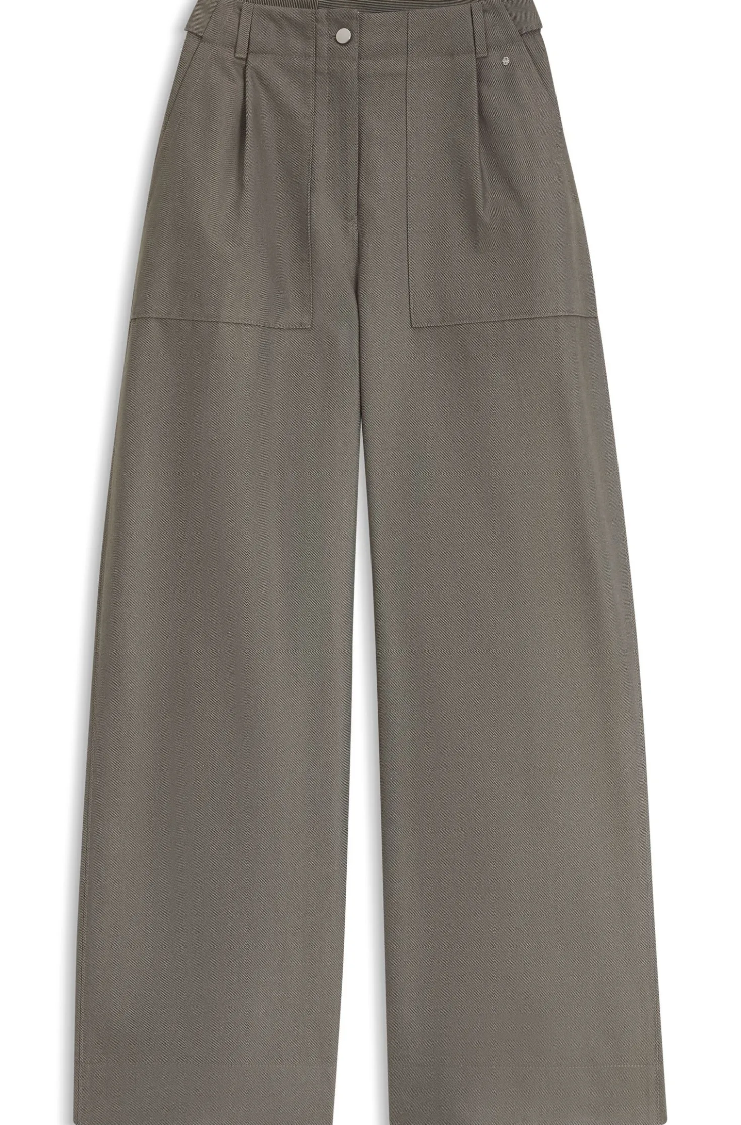 Wide-leg trousers in cotton denim