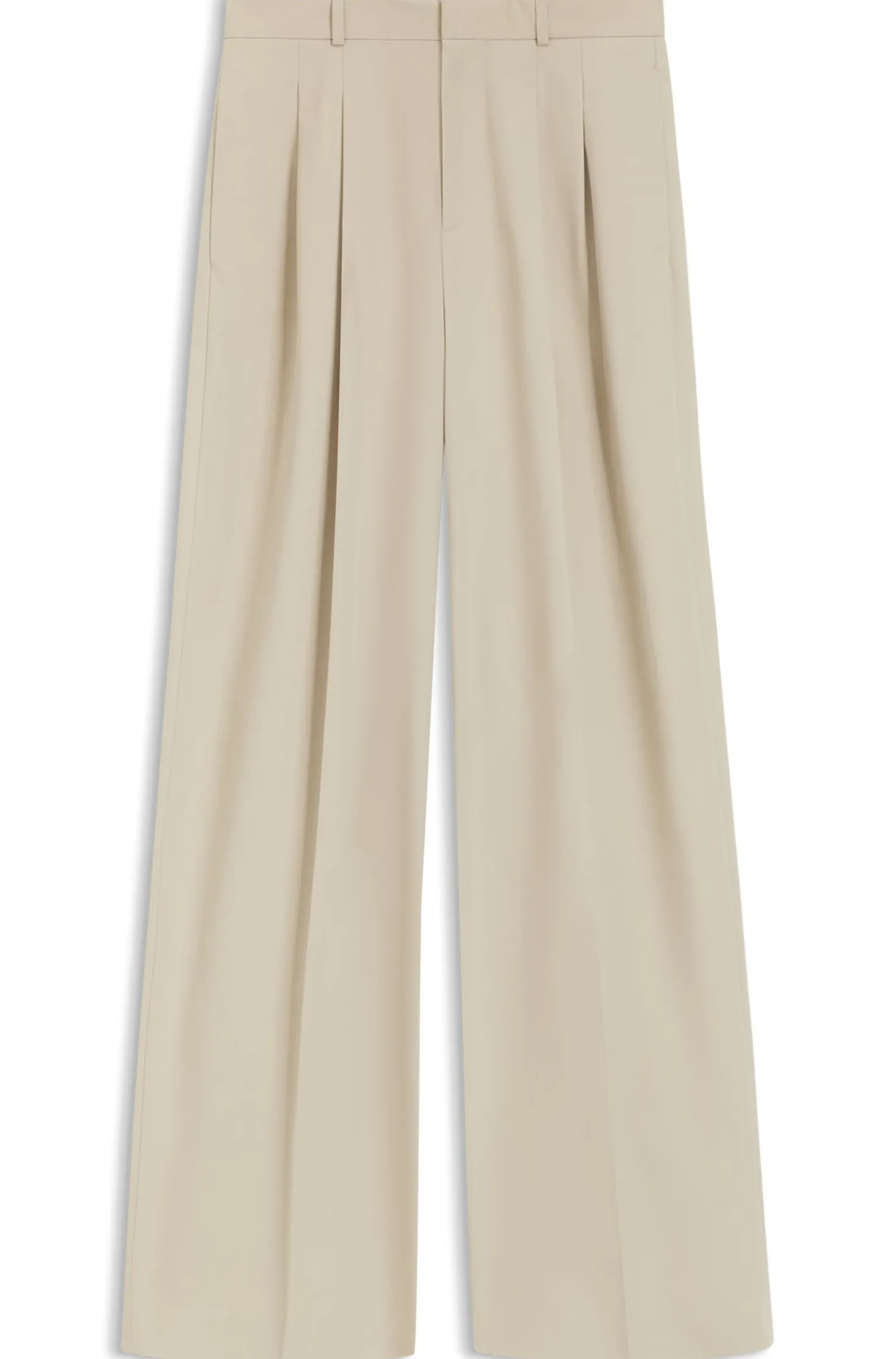 Wide-leg trousers in stretch cotton